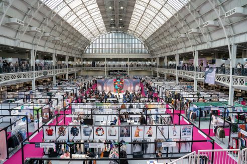 Bird's eye view of the Source London trade show held in London's Kensington Olympia